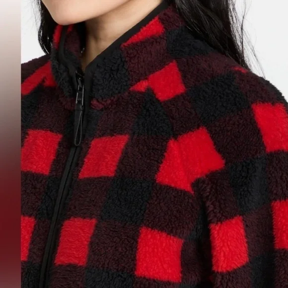 Mother denim the funnel neck bomber jacket buffalo plaid M - Picture 5 of 16